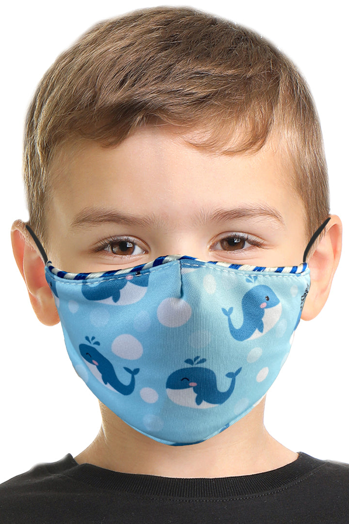 Download Whales & Bubbles Kids Face Mask Set - Hair Glove