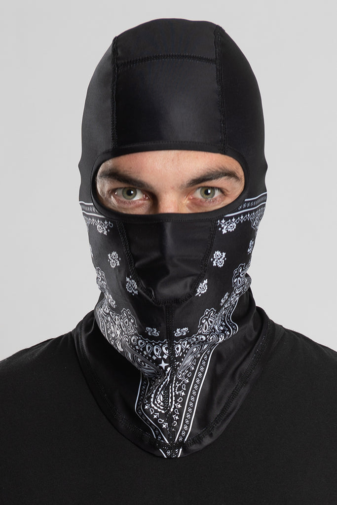 Black Paisley (Winter Weight) Balaclavas – Hair Glove