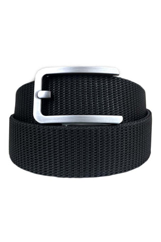 Black Canvas Belt w/ Silver Buckle