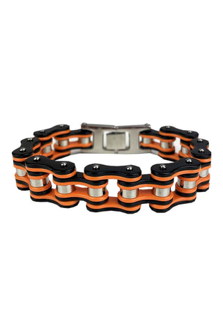 Buy Masculine Mens Bike Chain Bracelet of Stainless Steel Black Silver  Two-Tone High Polished Online at desertcartINDIA