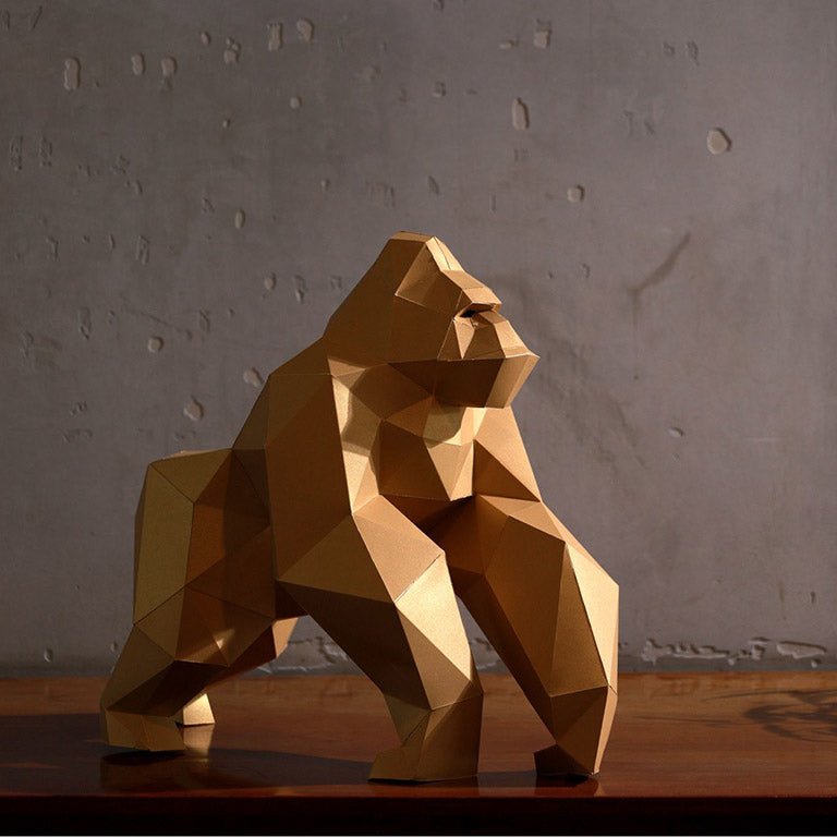 Gorilla 3D Model - Gold | Papercraft Gorilla - PAPERCRAFT WORLD