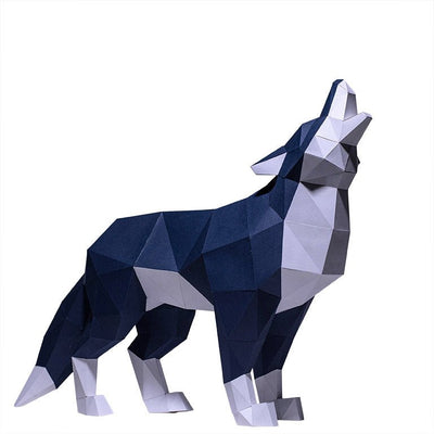 Standing Wolf 3D Model - Wolf Paper Art - PAPERCRAFT WORLD