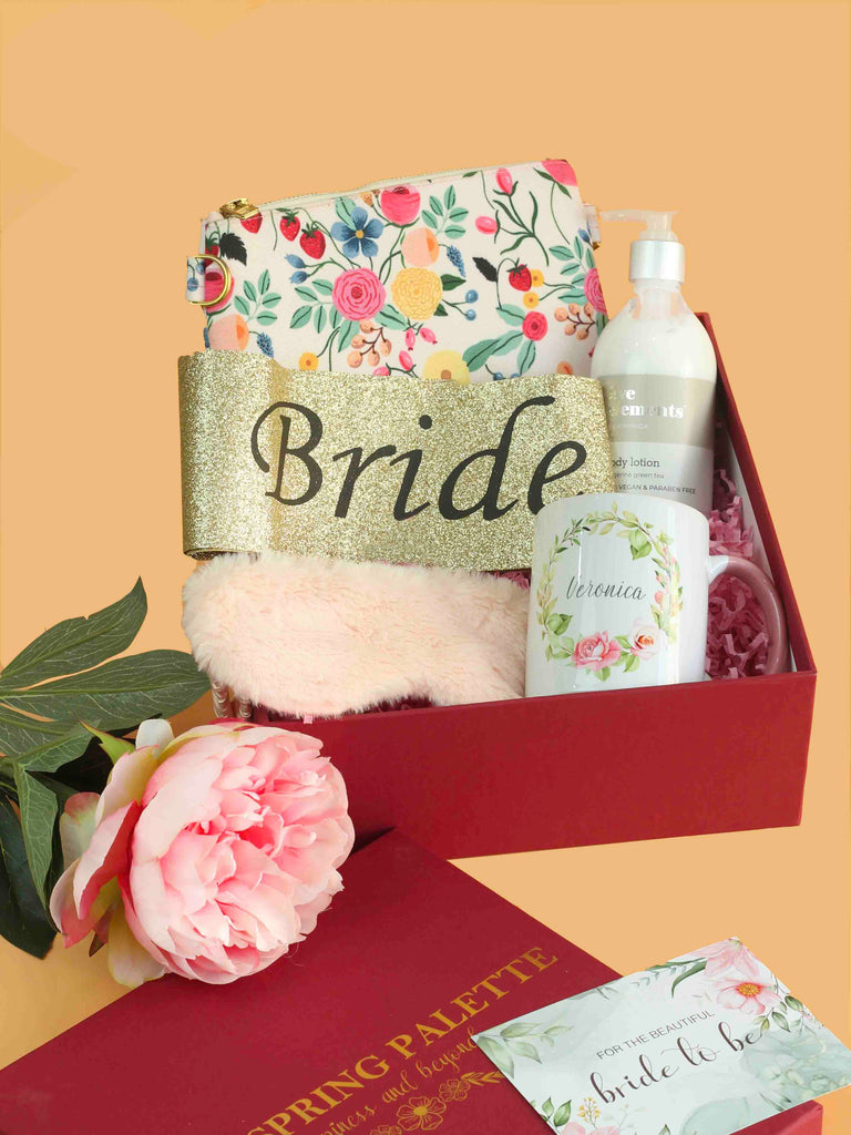 Perfect gifts for the Bride to be  customised bride-to-be hampers –  Between Boxes Gifts