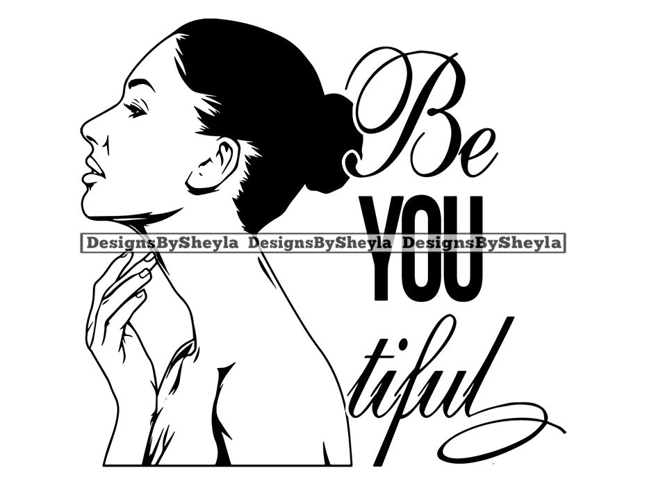 Be You Tiful Woman Clipart Vector Designsbysheyla
