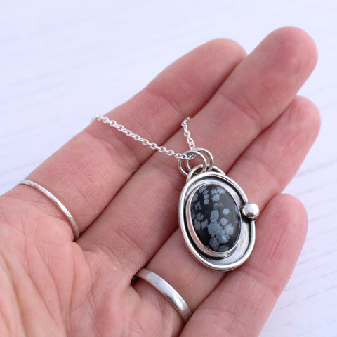 Obsidian silver pendant by Aimi Cairns Jewellery