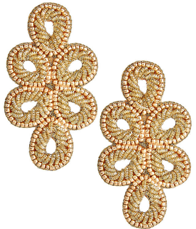 Woven Ginger Earrings - (Emerald or Gold)