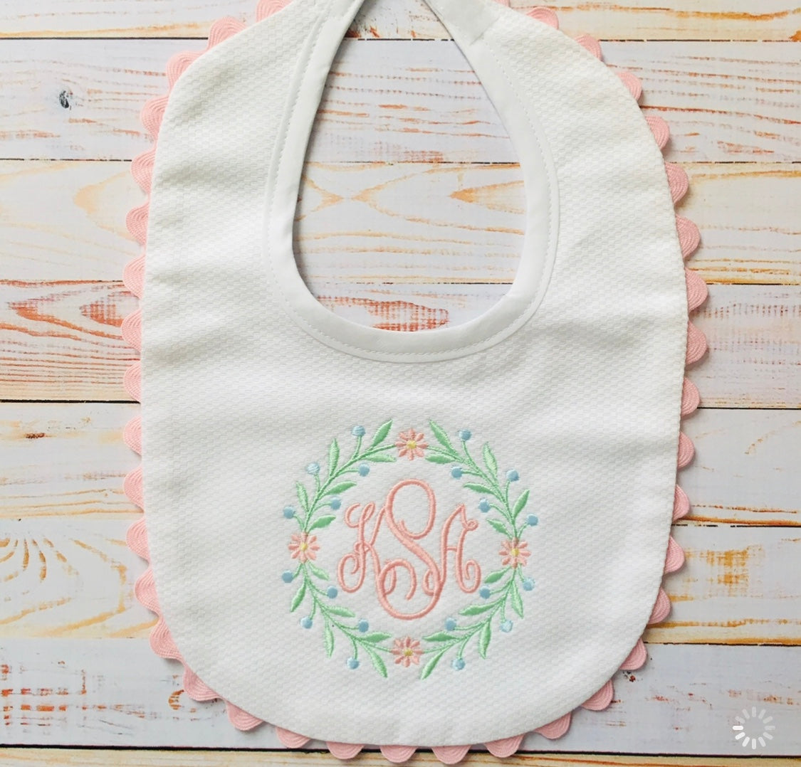 monogrammed baby bibs