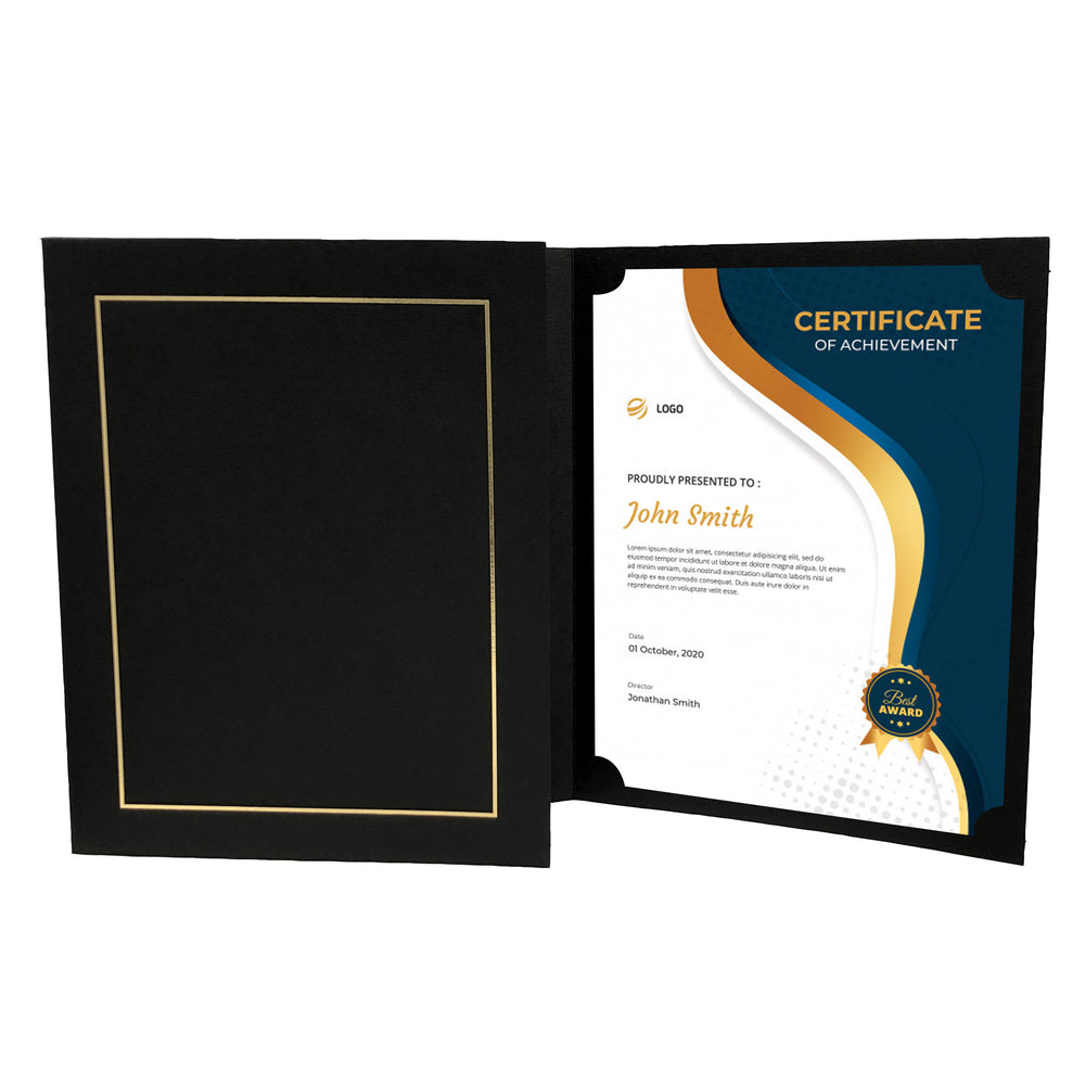 Award Certificate Holder Black/Gold PromoFrames