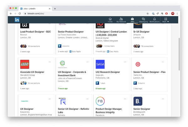 LinkedIn Jobs website