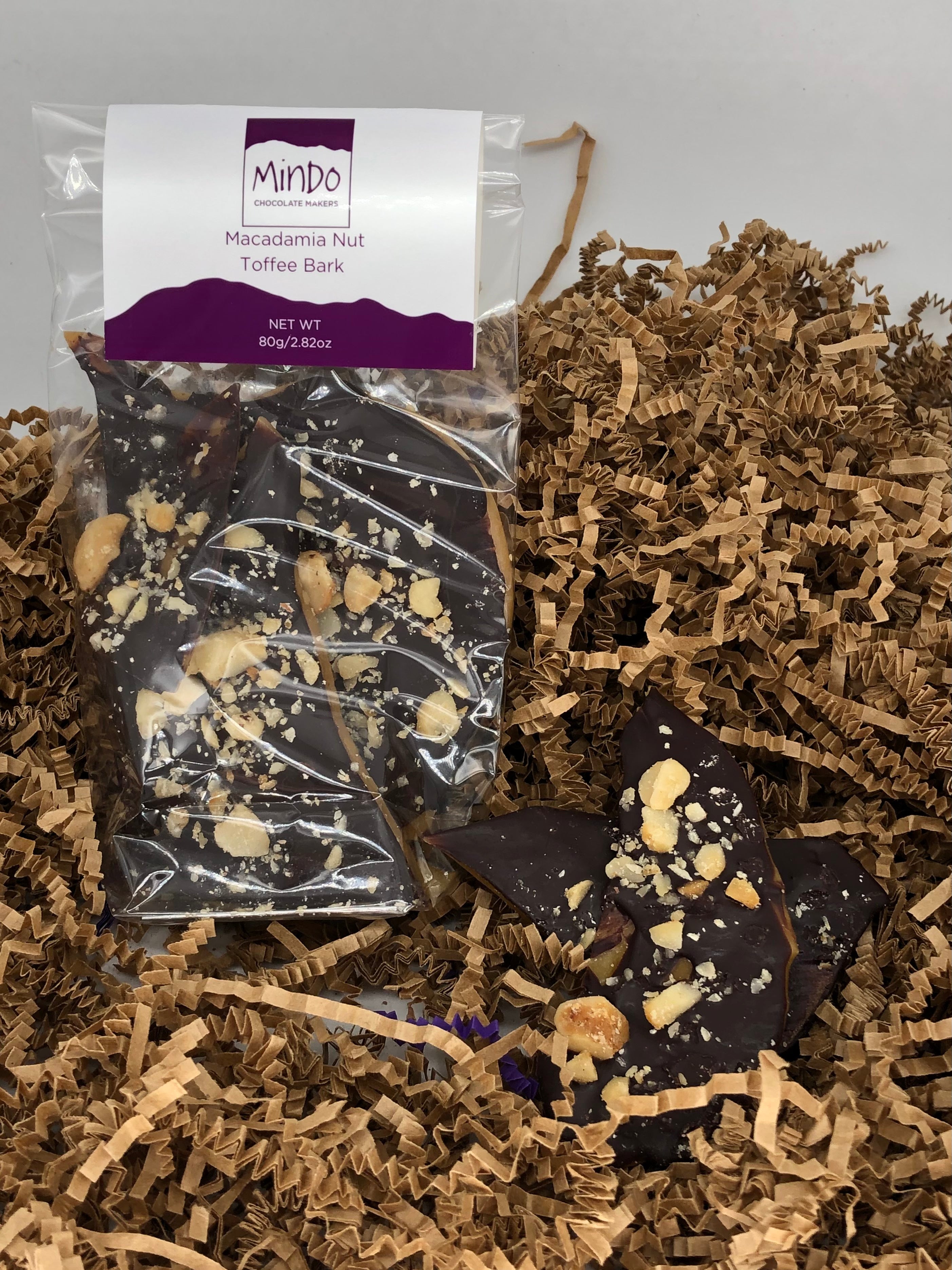 Macadamia Nut & Toffee 77% Cacao - Chocolate Bark - Soy Free