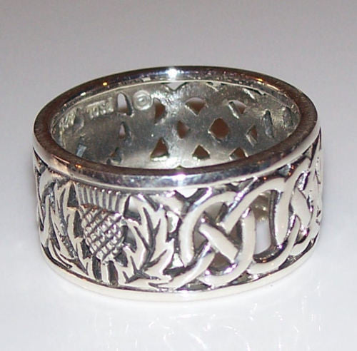 Celtic Thistle Ring .925 Sterling Silver - Scottish Thistle Ring - Gua ...