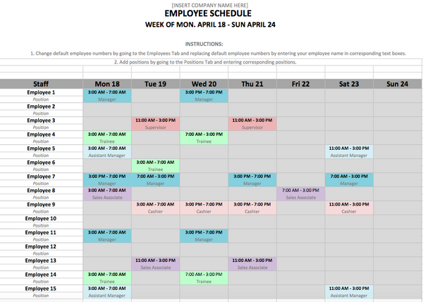 11-employee-schedule-format-excel-templates