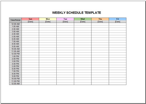 Free Weekly Schedule Templates For Excel Smartsheet Free Weekly