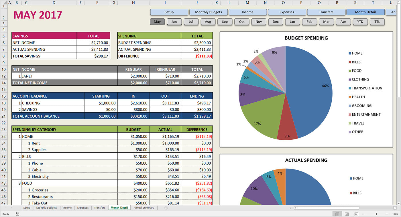 google drive excel budget template