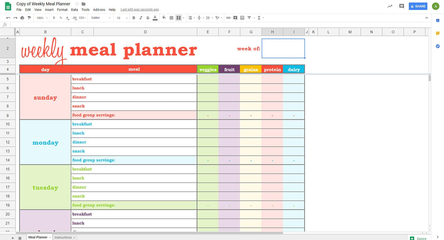 google docs daily schedule template free