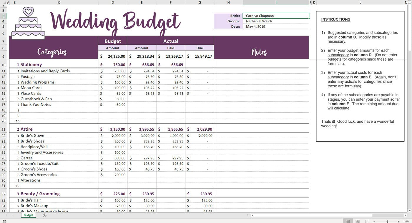 best wedding budget planner