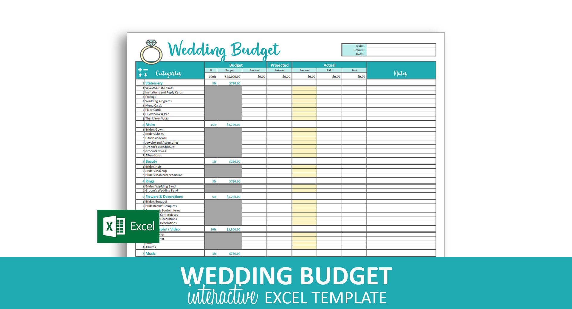 Savvy Wedding Budget Excel Template Savvy Spreadsheets