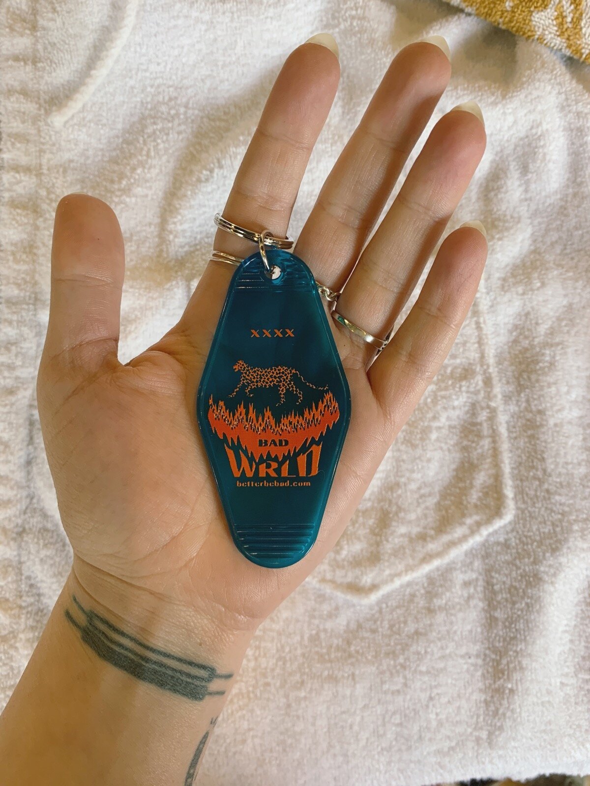 Bad Wrld Motel Key Chain (Pink or Blue)