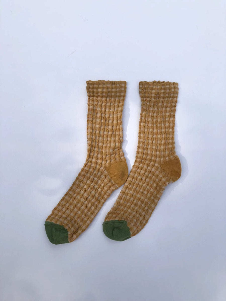 Billy Bamboo Gingham Socks (Earth Tones)