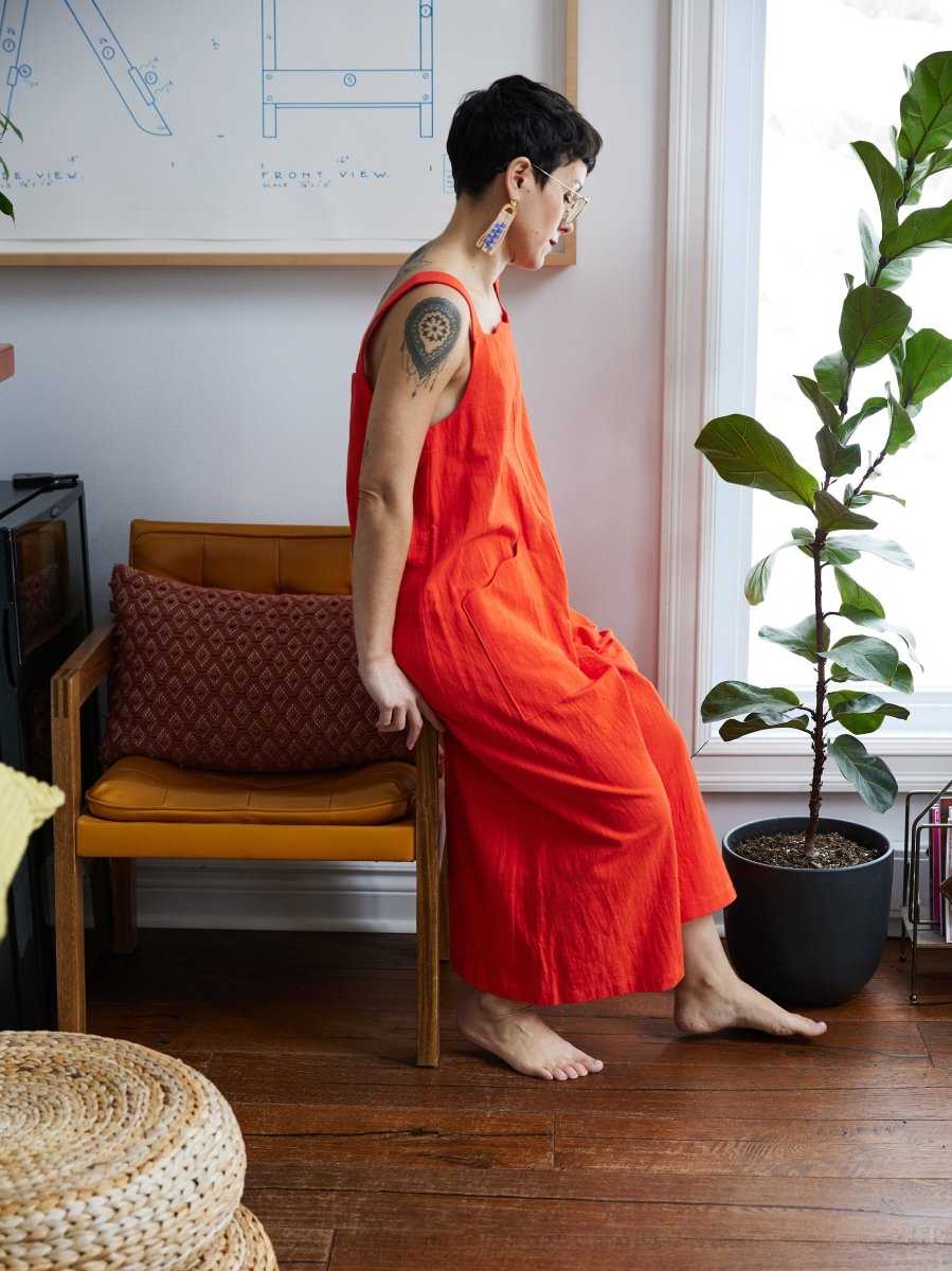 Birds of North America Dusky Greygone Jumpsuit (Blood Orange)