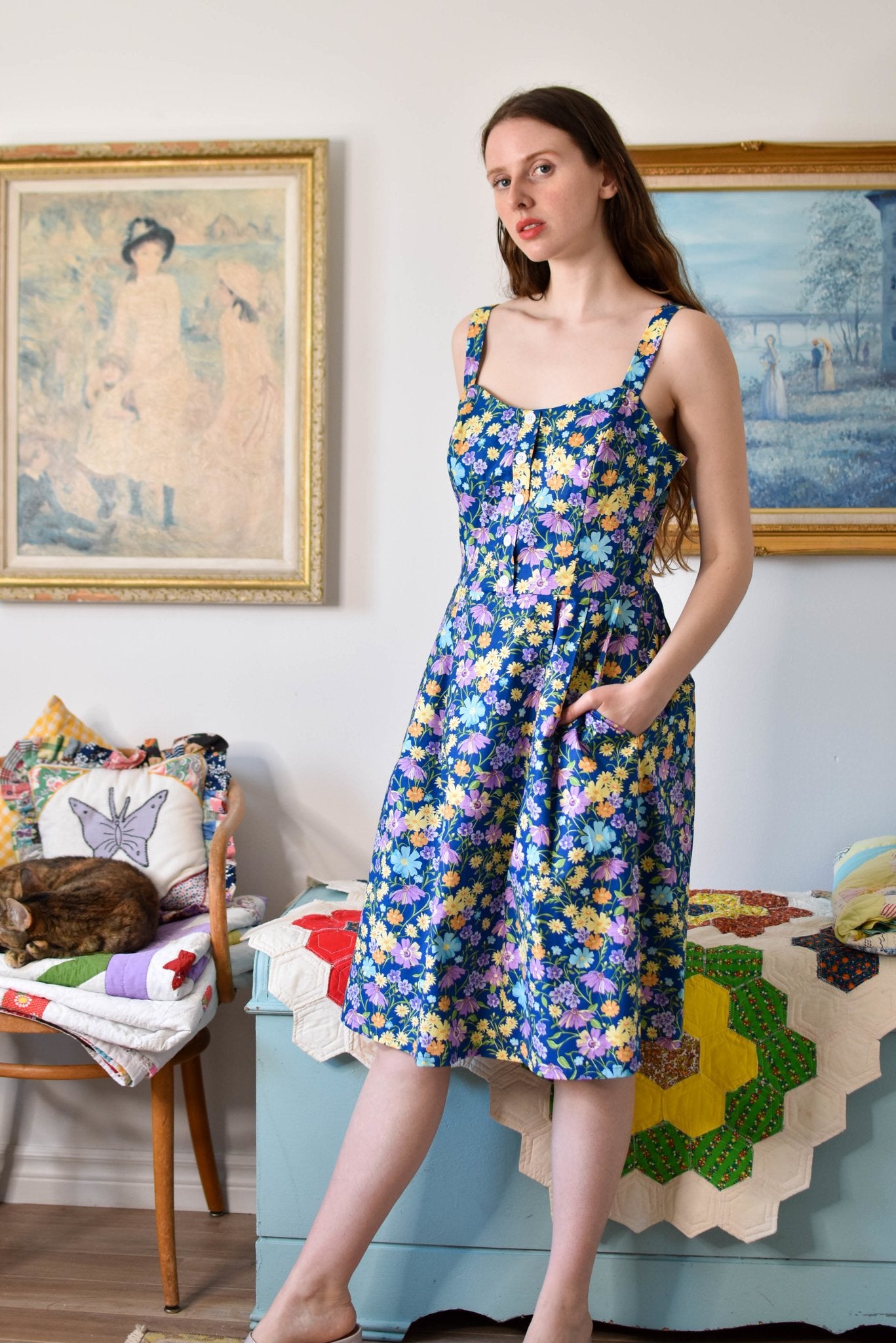 Birds of North America Grosbeak Dress - Blue Meadow (Online Exclusive)