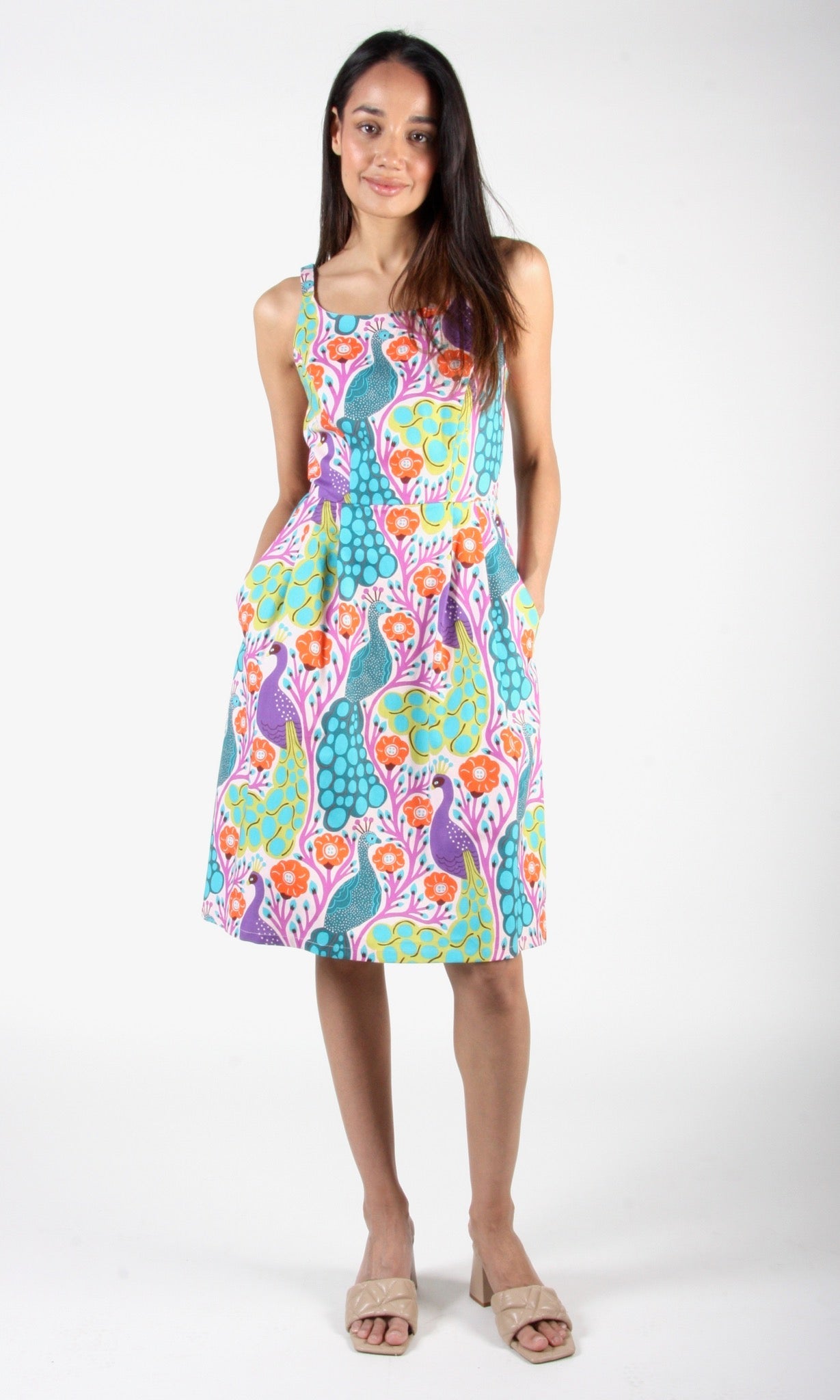 Birds of North America Reedbird Dress - Peacocks (Online Exclusive)