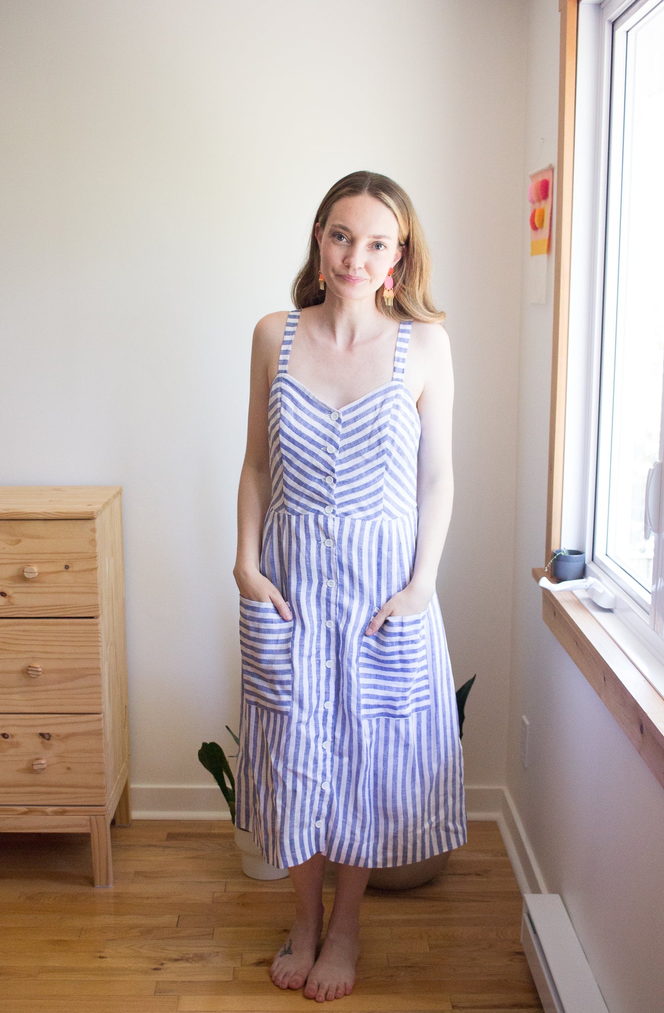 Birds of North America Vesper Sparrow Dress - Royal Stripe (Online Exclusive)