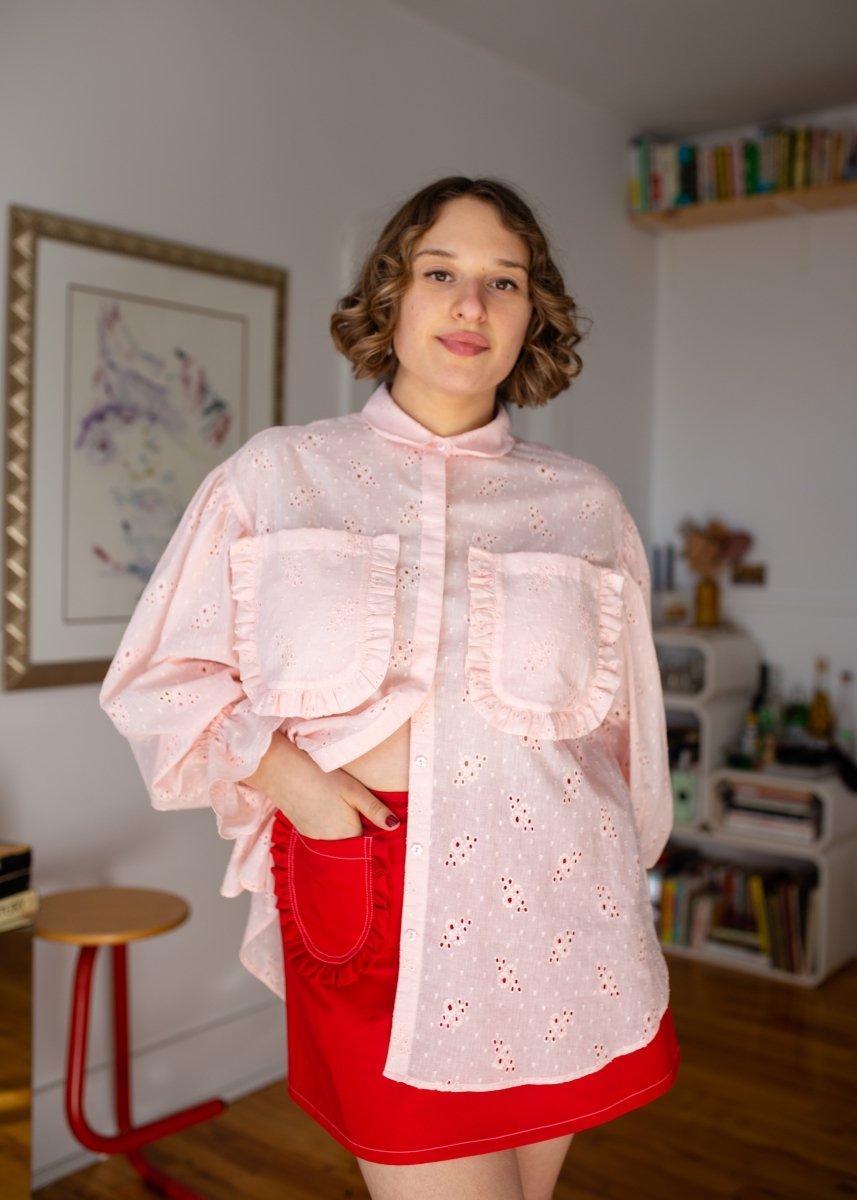 Eliza Faulkner Esme Shirt (Pink Eyelet)