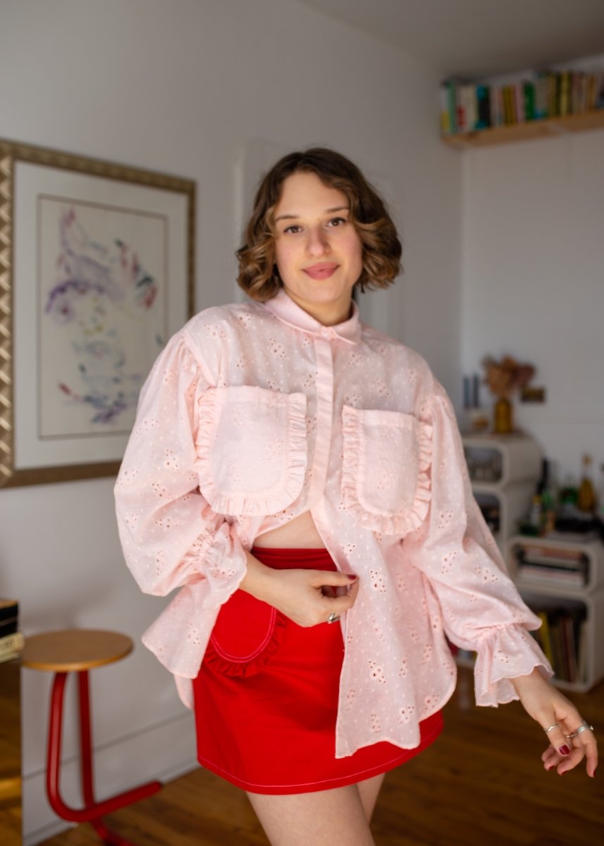 Eliza Faulkner Esme Shirt (Pink Eyelet)