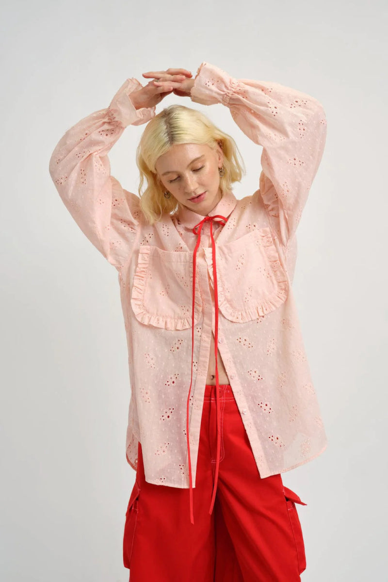 Eliza Faulkner Esme Shirt (Pink Eyelet)