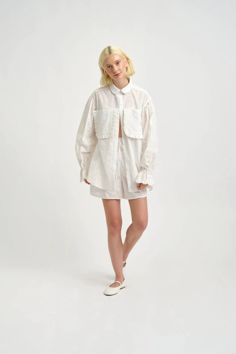 Eliza Faulkner Esme Shirt (White Eyelet)