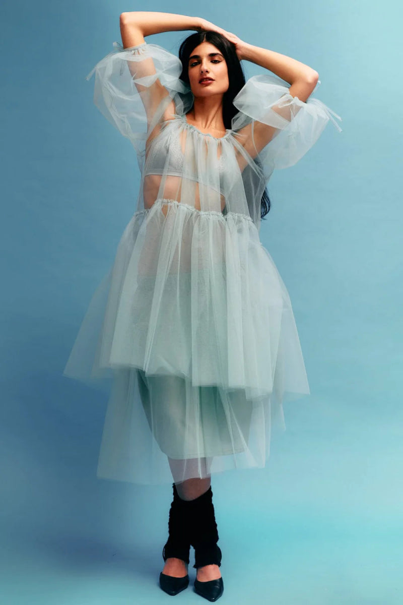 Eliza Faulkner Fiona Tulle Dress (Seafoam)