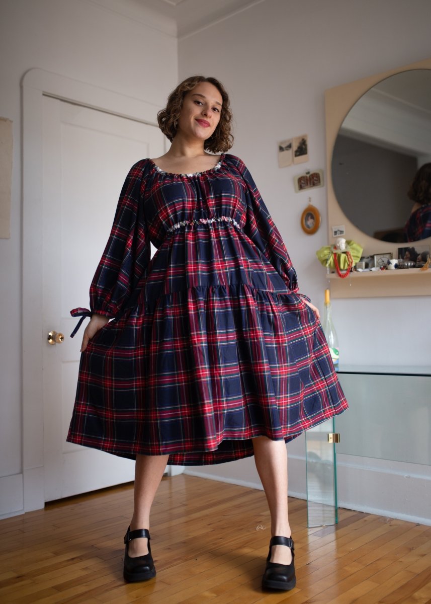 Eliza Faulkner Josie Dress (Navy Plaid)