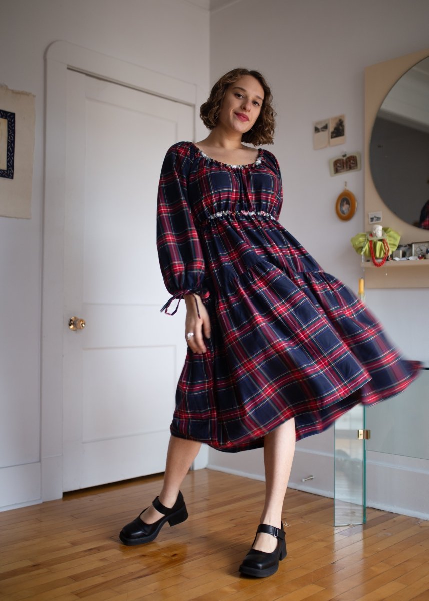 Eliza Faulkner Josie Dress (Navy Plaid)