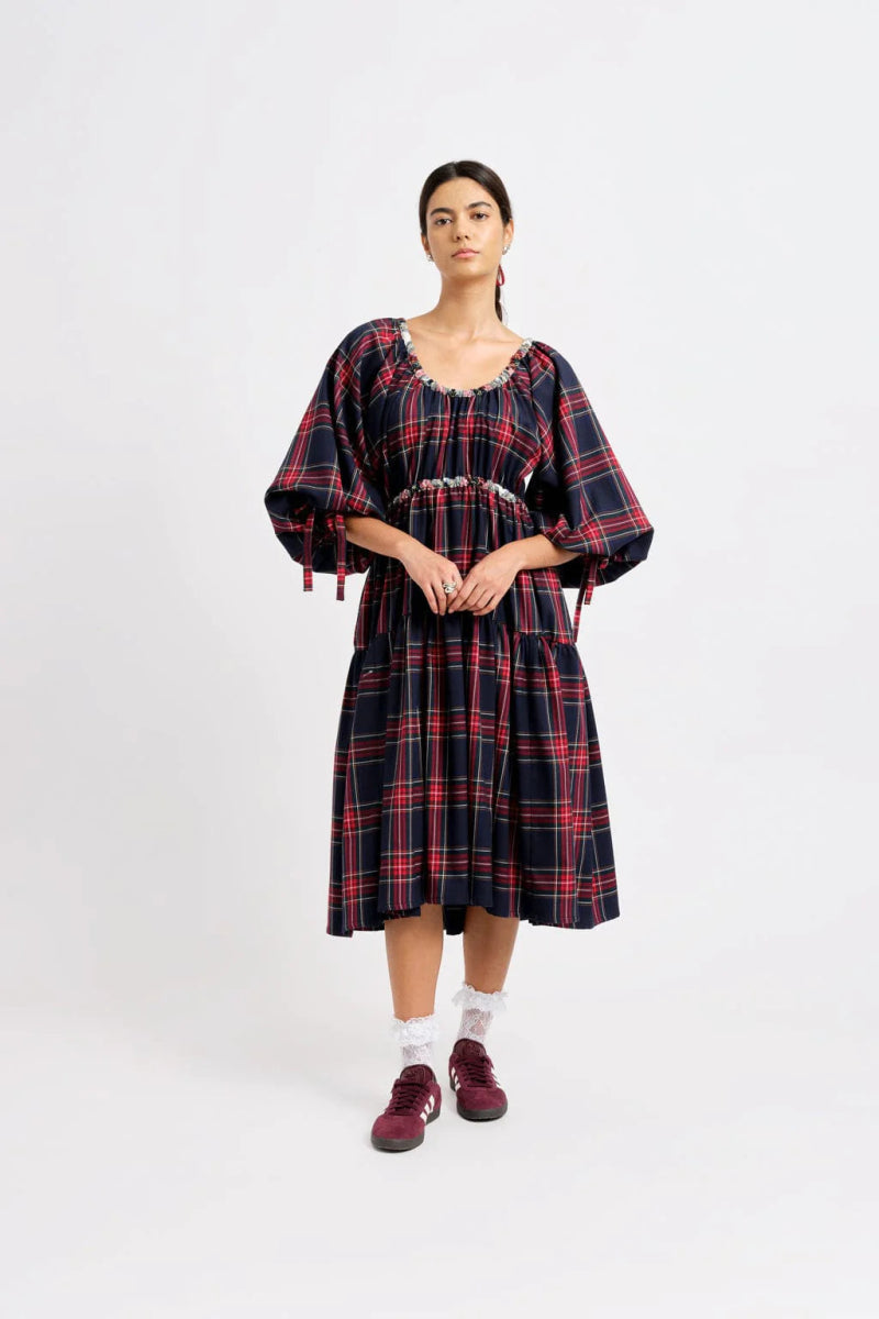 Eliza Faulkner Josie Dress (Navy Plaid)