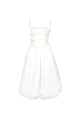 Alexa White Puffball Dress