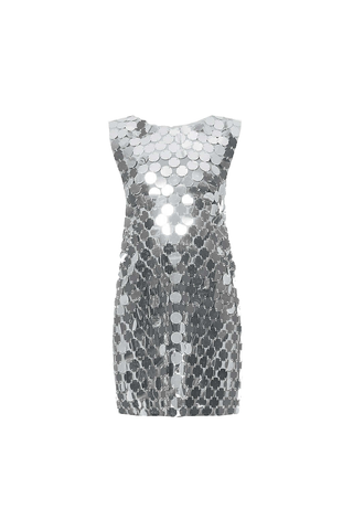 Trixie Silver Disc Sequin Mini Dress