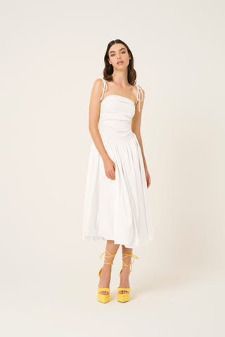 Alexa White Puffball Dress