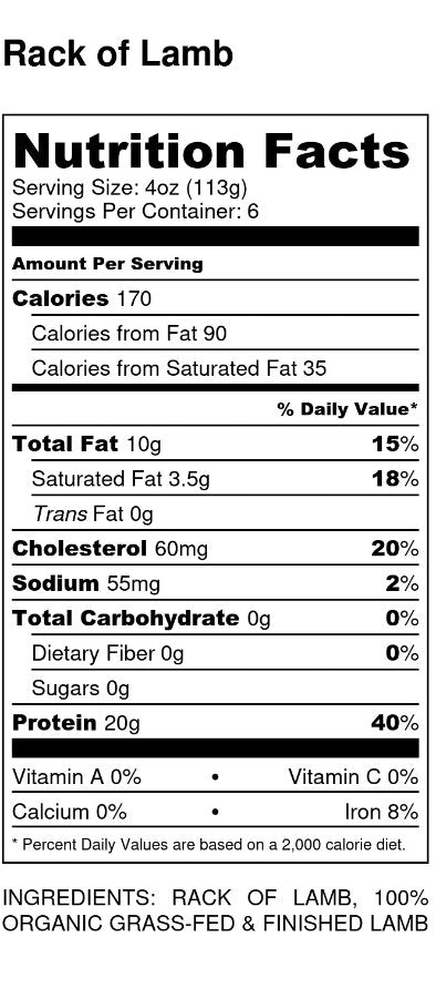 lamb-rack-nutrition-label-grass-fed-lamb