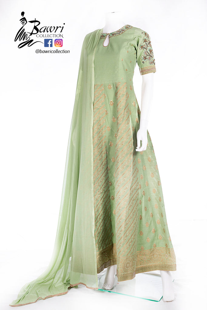 simple gown with dupatta