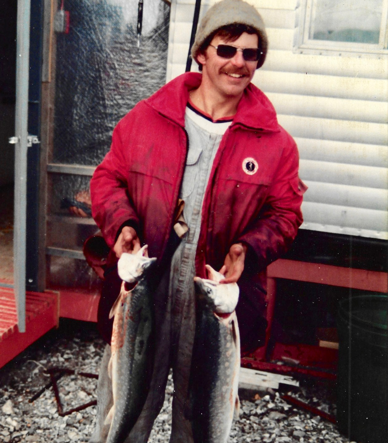 Baffin Island, 1981, fishing for Arctic Char post-dinner while onsite doing environmental assessments