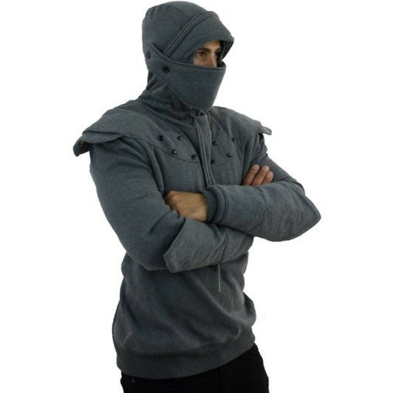 hoodie with knight helmet