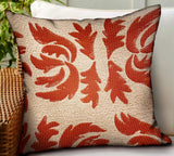 Claret Leaflet Orange Paisley Luxury Outdoor/Indoor Throw Pillow