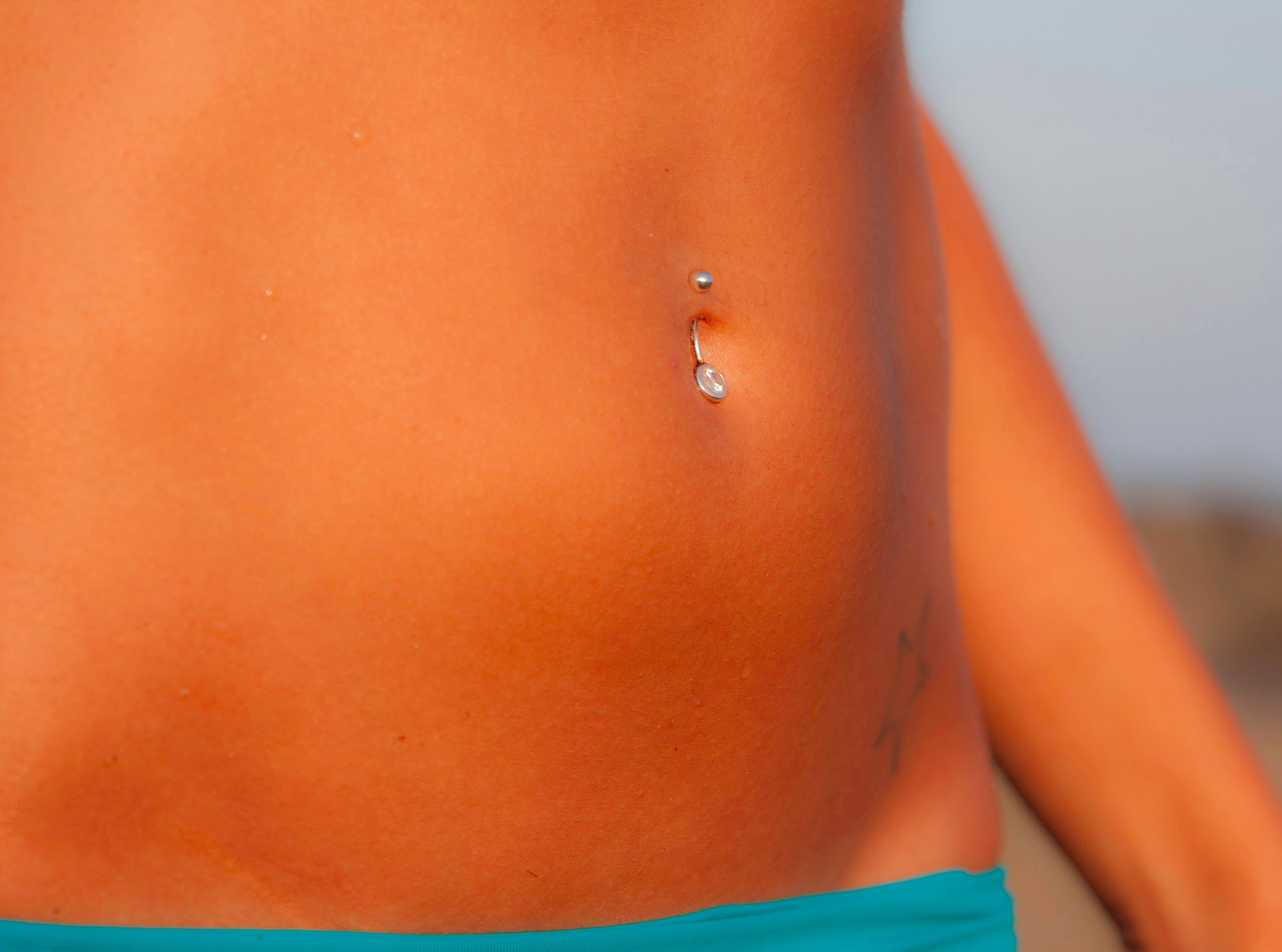 navel piercing infection image