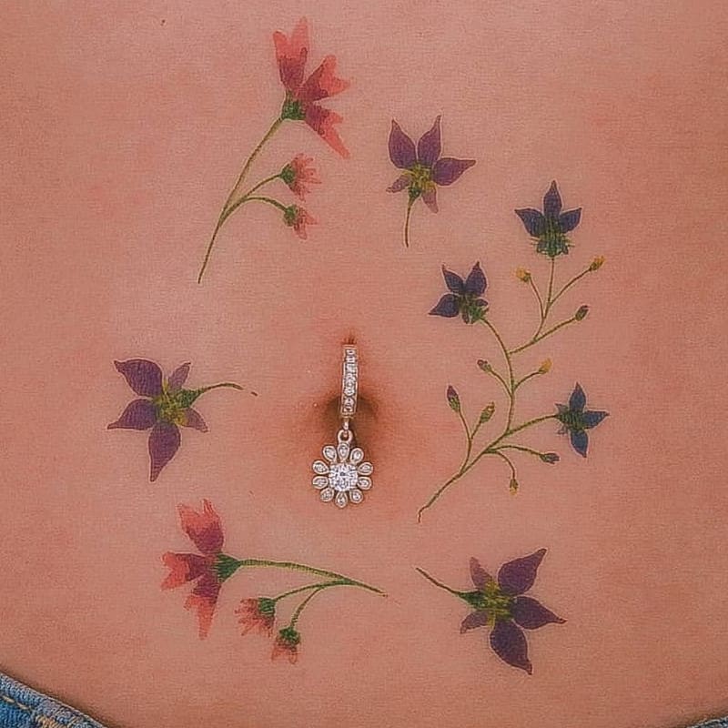 flower belly button ring by TummyToys