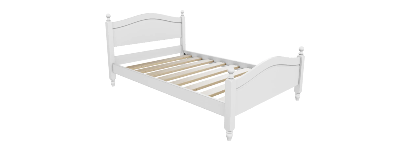 White Wooden Bed