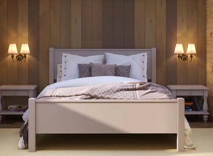 Cream Wooden Bed Frame