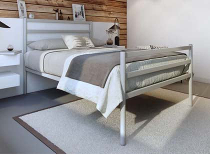Grey Metal Bed Frame
