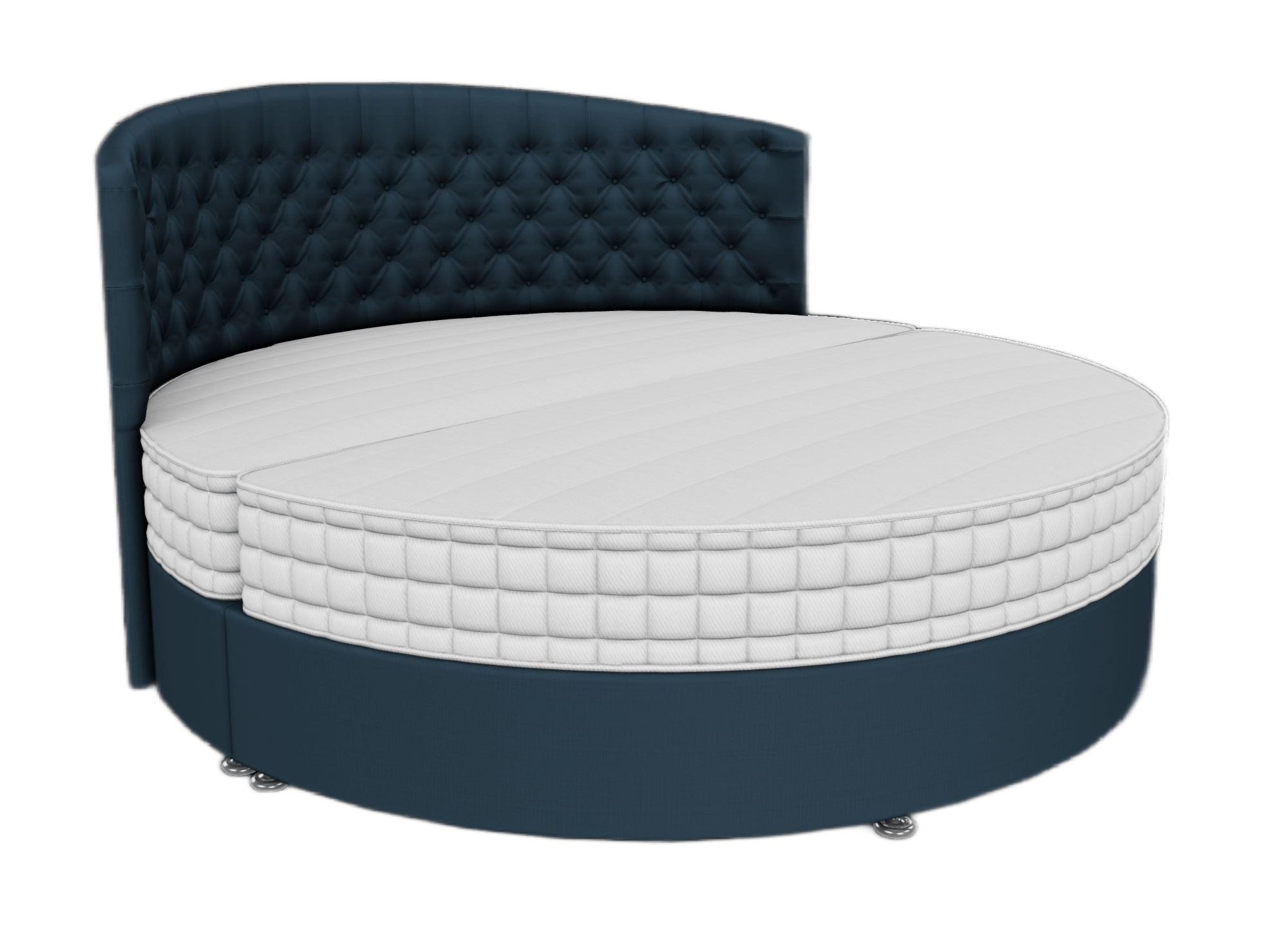 Navy Upholstered Round Bed