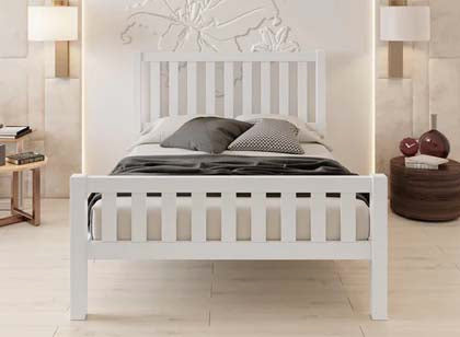 White Wood Bed Frame